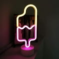 thumbnail image 2 of Popsicle LED Night Light with Base - Battery Operated or USB Neon Lights - Light Decoration for Christmas, Birthday Party, Living Room, Bedroom, Kids Table, 2 of 5