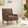 thumbnail image 6 of EOP Modern Oversized Accent Chair, Upholstered Fabric Reading Armchair, Living Room Chair with Wood Legs, Single Sofa Chair for Living Room, Bedroom, Office, Brown, 6 of 9