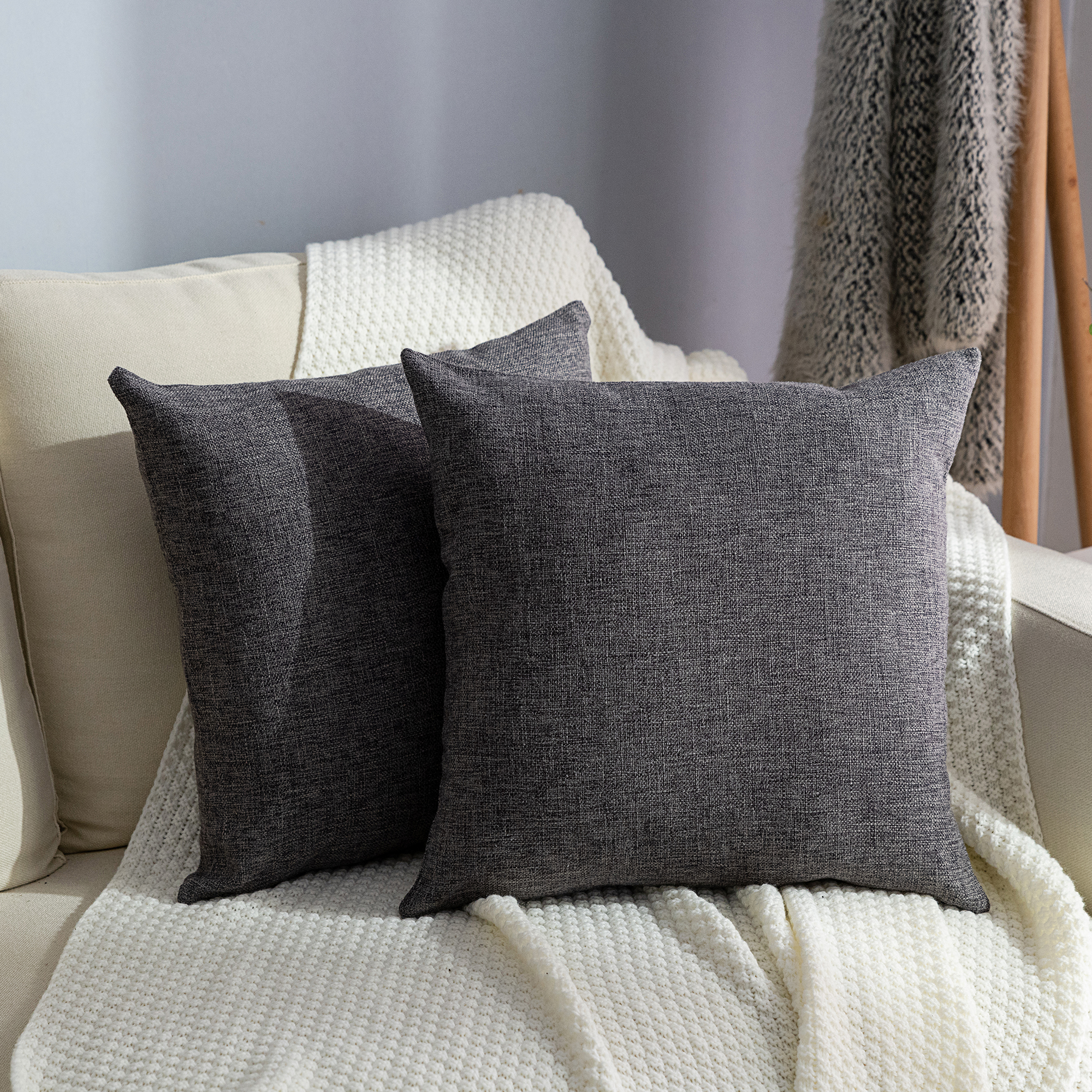 CLEARANCE! Decorative Throw Pillows Covers Set of 2, Linen Throw Pillow