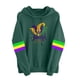 thumbnail image 2 of Uootdi Mardi Gras Womens Drawstring Hoodies for Women Carnival Crewneck Heart Print Hooded Long Sleeve Pullover Festive Color Block Loose Sweatshirts Gift, 2 of 4