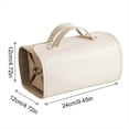 thumbnail image 4 of Bolsa Organizadora de Bolsa de Maquillaje de Viaje de Gran Capacidad con Diseño Plegable Bolsa de Maquillaje y Artículos de Tocador Impermeables Marrón, 4 of 8