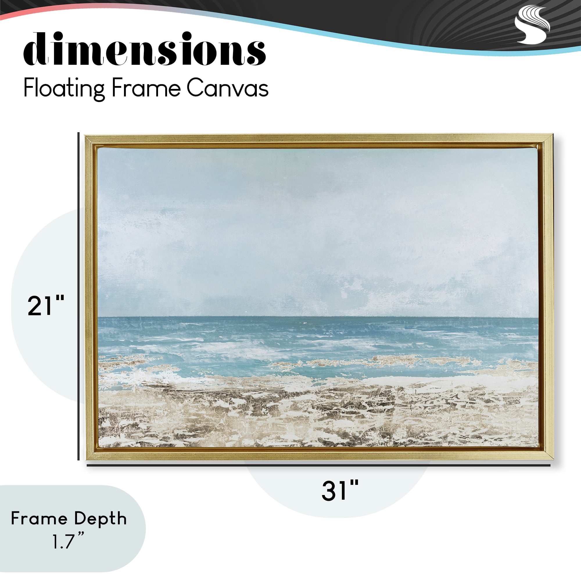 Stupell Industries Peaceful Mood Coastal Scene Gold Framed Floater Canvas Wall Art, design by Lorenzo Collective
