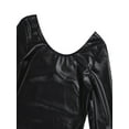 thumbnail image 5 of YiZYiF Womens Patent Leather Ballet Dancewear Glossy Gymnastics Leotard Black M, 5 of 7