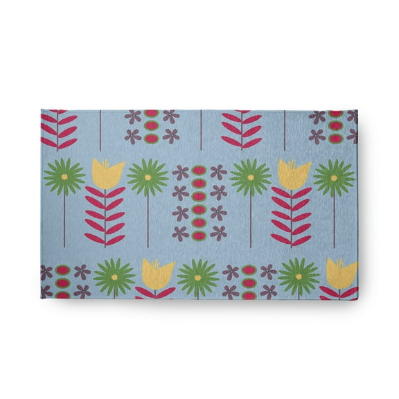 18" x 30" Simply Daisy Daisy May's Garden Scandinavian Chenille Area Rug, Lighter than Air Blue