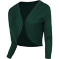 thumbnail image 1 of Urban CoCo Women's Cropped Cardigan V-Neck Button Down Knitted Sweater 3/4 Sleeve, 1 of 8