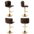 thumbnail image 5 of Sedona House Adjusatble 360° Swivel Barstools Set of 6, Modern PU Upholstered Bar Stools with the whole Back Tufted, for Home Pub, Kitchen Island, Brown, 5 of 9