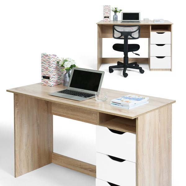 South Shore Gascony Computer Desk with Three Drawers, Multiple Finishes