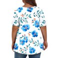 thumbnail image 5 of QETYUW Womens Floral Print Tshirts Plus Size Short Sleeve Shirts Loose Fit V Neck T-Shirts Summer Casual Lightweight Tunic, 5 of 6
