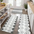 thumbnail image 2 of Boho Black and White Geometric Ethnic Pattern Kitchen Rugs Sets Of 3,Kitchen Runner Rugs Non Skid Washable,Decorative Kitchen Floor Mats for Kitchen,Sink,Laundry,17"x30"+ 17"x47" + 17"x59", 2 of 6