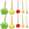 thumbnail image 2 of 5 Pack Sponge Painting Brush Set for Wooden Handles – DIY Graffiti Brushes with Assorted Non Toxic Art Tools for Kids’ Creative Drawing and Handmade, 2 of 5