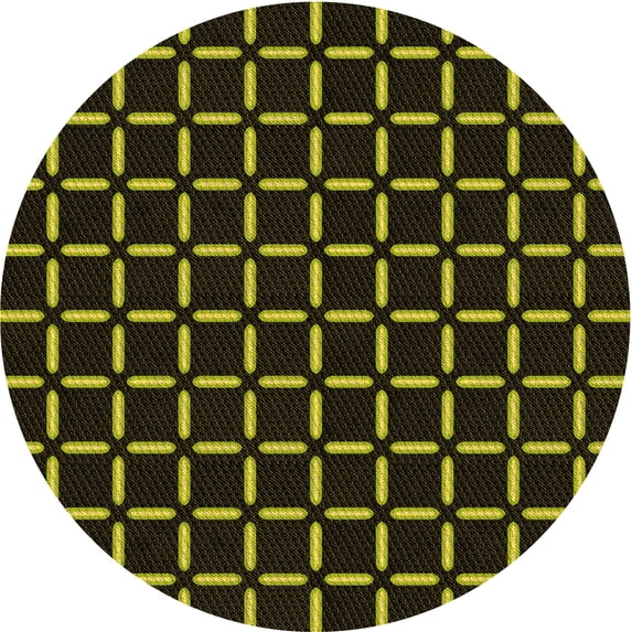 Ahgly Company Indoor Round Patterned Night Black Area Rugs, 4' Round