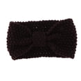 thumbnail image 1 of Diademas de turbante con lazo sólido de punto para mujer, diadema cálida para invierno, orejas navideñas café jinwen Diadema de turbante de punto, 1 of 8