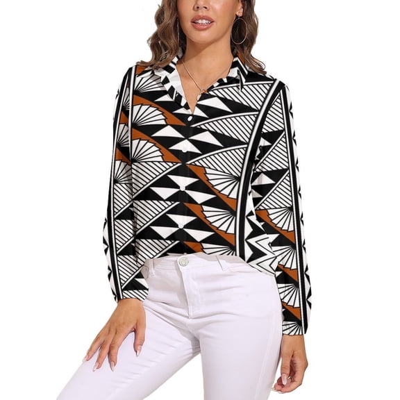 Southwest Native Rain And Sun Long Sleeve Blouse Woman Streetwear Casual Shirts Summer Oversize Woman Streetwear Clothing Birthday Present