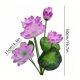 thumbnail image 3 of Ramo de lirios de seda con flores de loto artificiales para decoración del hogar, arreglo floral artificial morado para jarrón, centro de mesa de boda, decoración interior, 3 of 6