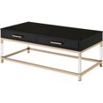 thumbnail image 1 of ACME Adiel Wooden Coffee Table with 2 Storage Drawers in Black and Gold, 1 of 7