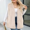 thumbnail image 5 of ZUKMRJPC Women's Faux Fur Vest Coats Sleeveless V Neck Open Front Cardigan Solid Color Winter Fluffy Fur Warm Thickened Outwear, 5 of 9