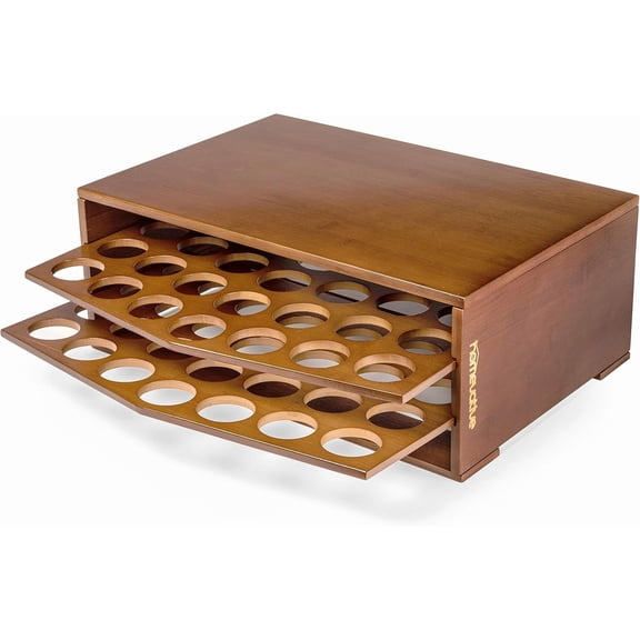 Homevative Coffee Stand for Vertuo w/Sliding Capsule Drawers, Natural Bamboo (Espresso)