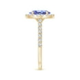 thumbnail image 3 of ANGARA Natural Oval 1.9 ct Tanzanite Halo Ring with Diamond Accents in 14K Yellow Gold for Women (Size-9x7mm) | December Birthstone, Anniversary, Jewelry Gift for Women | Natural Tanzanite Ring, 3 of 9