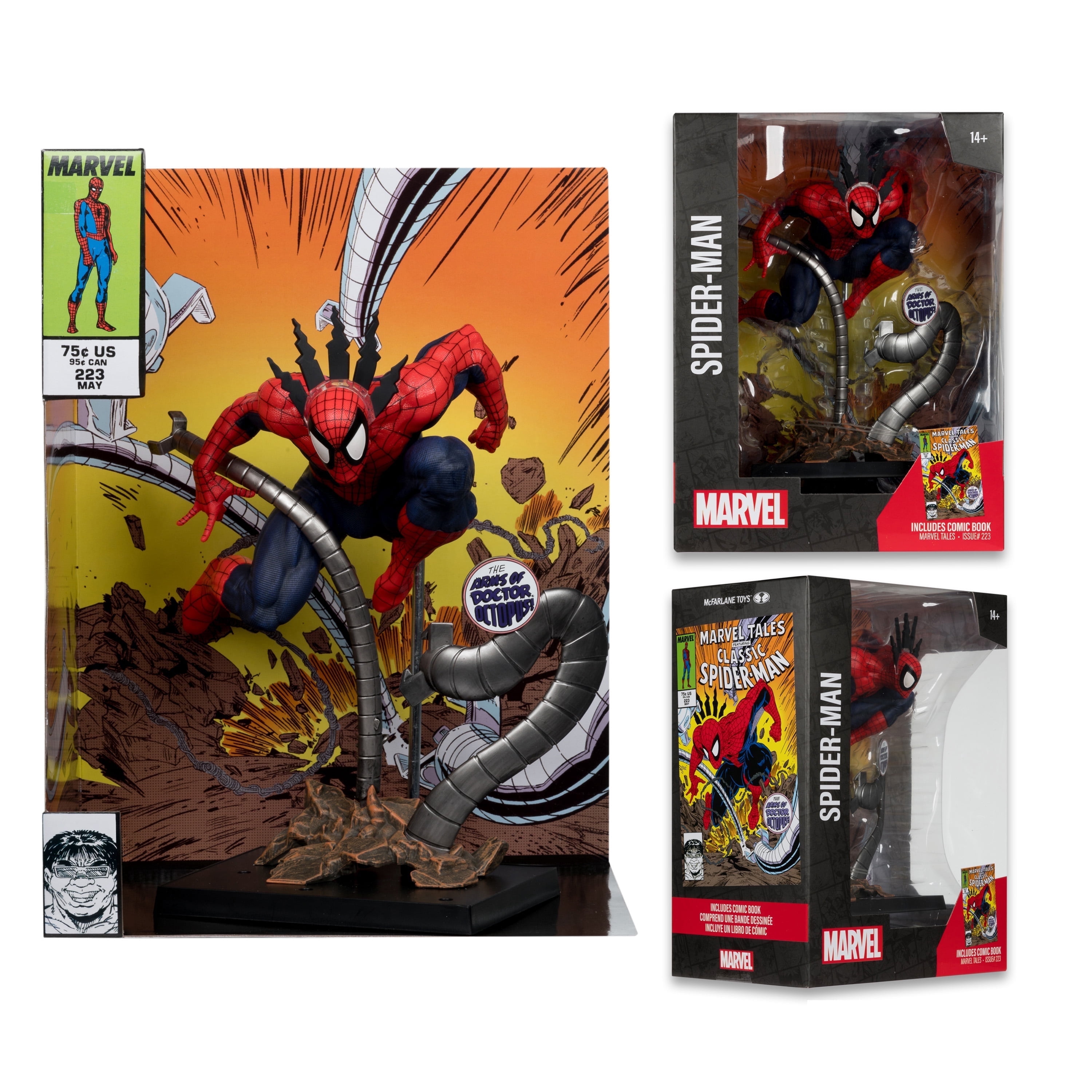 Spider-Man 1:6th Scale Collectible w/ Scene & Comic (Marvel Tales #223) - McFarlane Toys