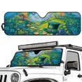 thumbnail image 2 of Uorisanigo Windshield Sun Shade for Rubicon Sahara TJ JK JKU 2 & 4 Door,Green Hat Gold Coin Front Window Sun Visor Cover for UV Rays & Heat Protection,Windshield Sunshade, 2 of 7
