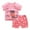 Pink, variant on Fesfesfes Toddler Boys Cartoon Print Pattern Short Sleeve Clothes Summer Two-piece Sute