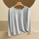 thumbnail image 1 of Pijama de manga larga para mujer, moda de otoño e invierno, ropa de abrigo, camisa de manga larga, camisa fina, ropa interior ajustada, blusa de poliéster para mujer, 1 of 4