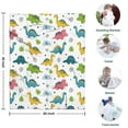 thumbnail image 4 of White Dinosaurs Clouds Leaves Pattern Blanket,Comfortable Soft Lamb Wool Throw Blanket,All Season,Warm Lightweight Blankets for Sofa Bed Couch Living Room Chair,30"x40", 4 of 4