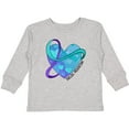 thumbnail image 3 of Inktastic Suicide Prevention Awareness Purple and Teal Heart Ribbon Boys or Girls Long Sleeve Toddler T-Shirt, 3 of 5