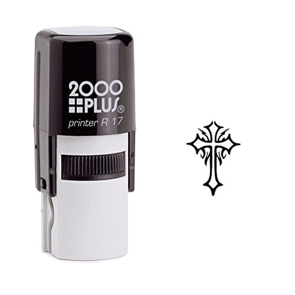 StampExpression - Religious Cross Self Inking Rubber Stamp - Black Ink (W-6143)