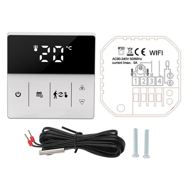 Termostato WIFI pantalla Digital pantalla táctil inteligente aplicación de teléfono termostato de Control remoto por voz para el hogar 90 a 240V negro blanco