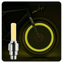 Yellow Bike Spoke Lights,Single Tire Valve Light,Universal Fit for Schrader and Presta Valves,Bike Wheel Lights for Night Riding Safety,Easy Install Bicycle Accessories for Adult Mountain Bike