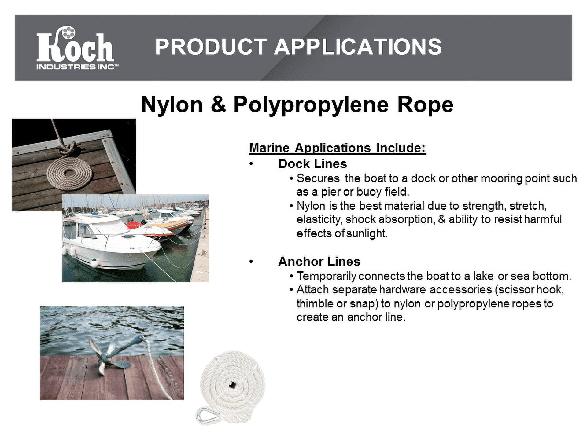 Hyper Tough Item NPP4100-HT, Nylon Blend Twisted Rope, White, 1/4" x 100', 1 Each