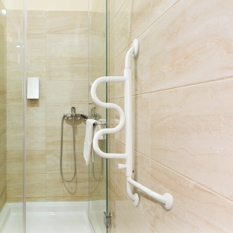 Stander Curve Bathroom Grab Bar for Seniors, Wall Mounted Shower