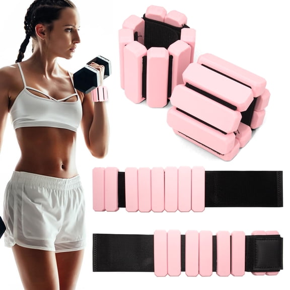 Ankle Weights for Women, Wearable Strong Arm & Leg Weights Set of 2(1Lbs Each), Adjustable Ankle Weights for Walking, Yoga, Dance, Barre, Gym
