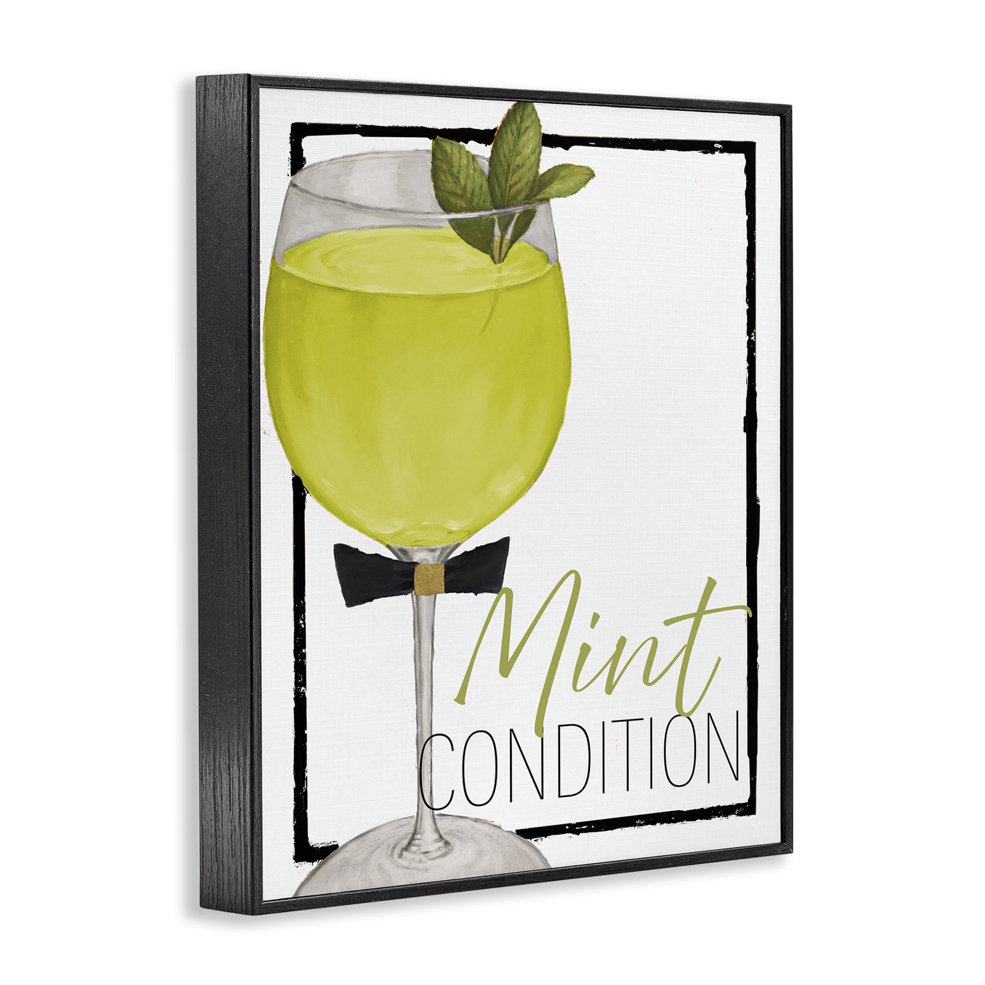 Stupell Industries Mint Condition Cocktail Black Framed Giclee Art, design by Lorenzo Collective