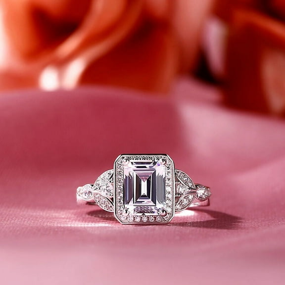 Eclet Jewels Emerald Cut Excellent 2 Ct Diamond Ring For Women's - 14K White Gold Rings - Interesting Engagement & Wedding Rings for Gift - Splendid Anniversary Rings For Women's - Proposal Rings