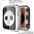 thumbnail image 4 of IBAOLEA Compatible for IBAOLEA Watch Case 44mm with Screen Protector, (2 Pack) Full Body Protective Bumper Case Cover for iWatch Series 5/4, Black/Silver Matte Black/Silver 44 mm, 4 of 7