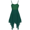 thumbnail image 4 of zdhoor Robe de Danse Lyrique Asymétrique en Mousseline pour Femme, Chérie, Performance, Jupe Asymétrique Vert P, 4 of 7