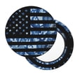 thumbnail image 2 of Balery Navy Camouflage American Flag Fundas de asiento para taburete de bar redondo de tela de terciopelo ajustables que protegen de arañazos y manchas para sillas de 14 a 17 pulgadas.-12 inch, 2 of 7
