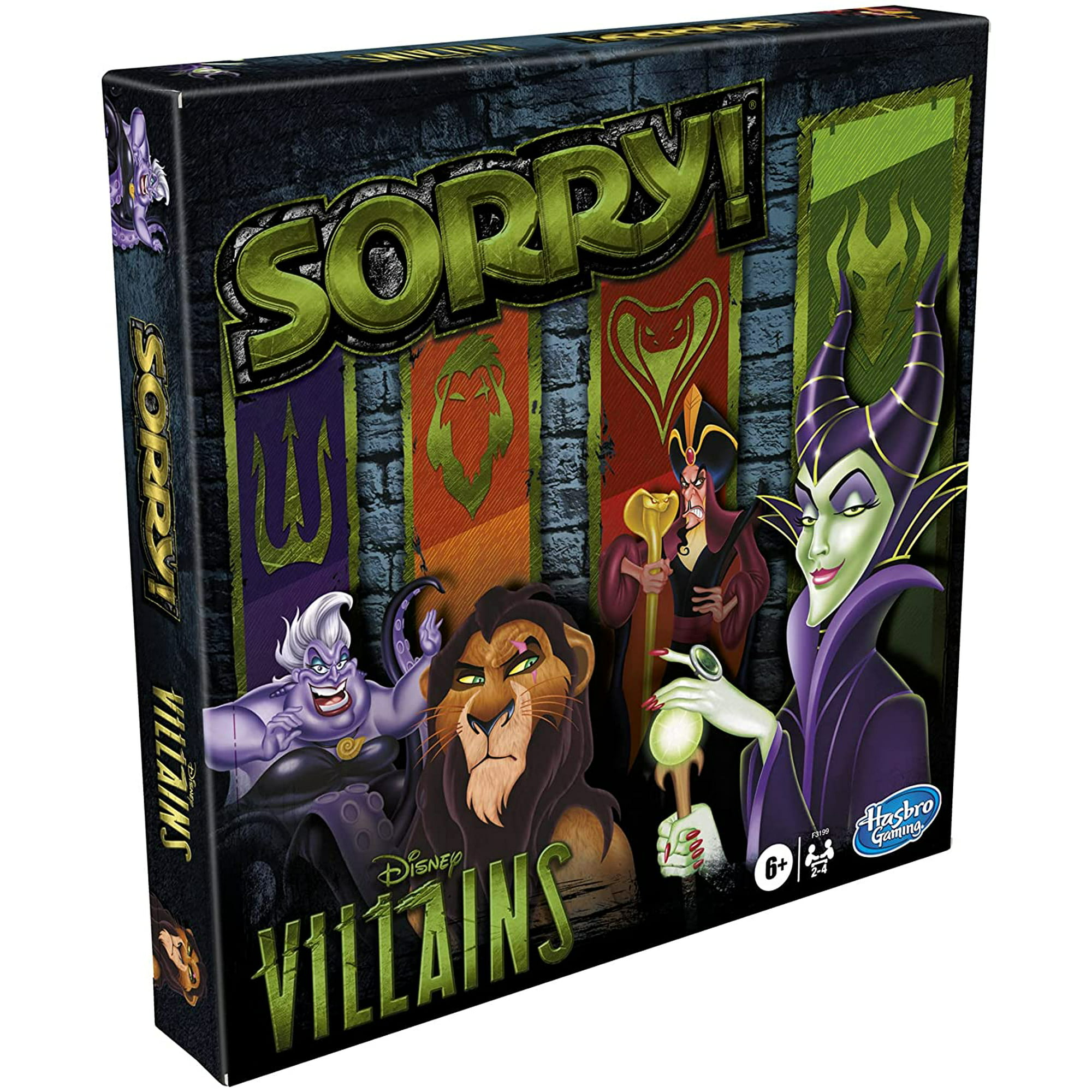 Hasbro Gaming Désolé ! Jeu de société : jeu pour enfants Disney Villains Edition, jeux familiaux pour 6 ans et plus