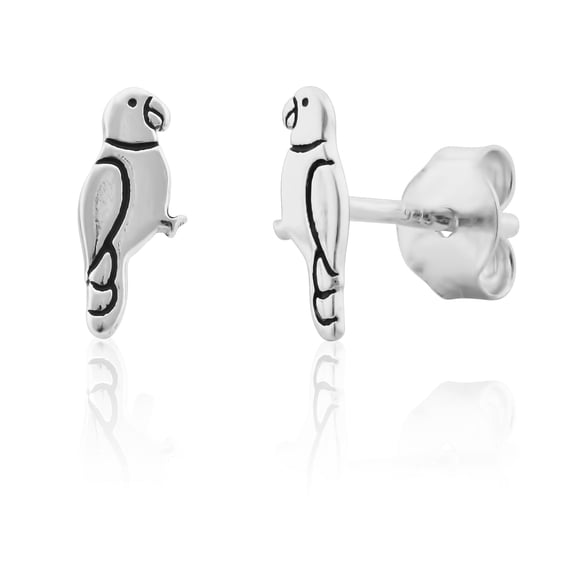 SilverCloseOut Sterling Silver Small Parrot Stud Earrings