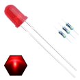 thumbnail image 1 of EDGELEC 100 Pcs Lumières Rouges 5mm Diodes LED (Objectif Rouge) Lentille Ronde Diffusée 29mm Longue Portée (DC 2V) +100 Pcs Résistances (pour DC 6-12V) Inclus, Lampes à Ampoule Diode Électroluminescente, 1 of 5