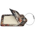 thumbnail image 4 of Rocae Vintage Floral White Horse for Leather Luggage Baggage Tags ID Label Privacy Cover ID Label with Stainless Steel Loop and Address Card, 4 of 5