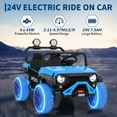thumbnail image 2 of CazToi 24V 2 Seater 4WD Ride On Car with Remote Control Bluetooth and LED Lights for Big Kids, 2 of 8