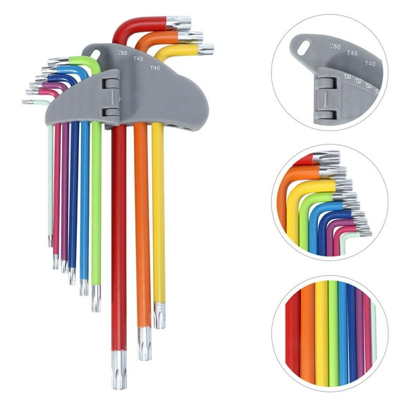 FELTECHELECTR 9Pcs Hexagon Wrench for Repair Tools Colored Hexagonal Wrench