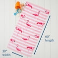 thumbnail image 5 of Great Bay Home Vibrant Prints Soft Cotton Beach Towel (30" x 60", Flamingos), 5 of 7