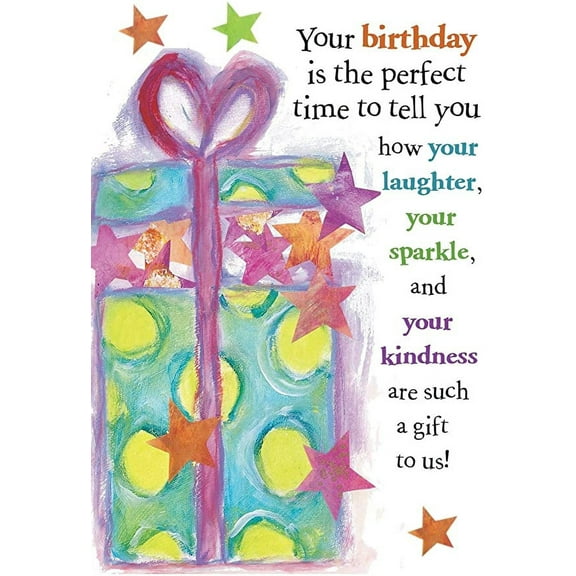 Birthday Greeting Card (5" x 7") by Art from the Heart | 3 Pack   3 Envelopes (Watercolor Gift Design)