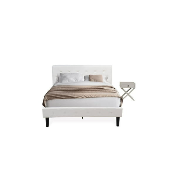 East West Furniture Nolan 2-Piece Wooden Queen Bedroom Set in White/Urban Gray
