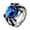 Dark Blue gemstone silver, variant on Men's Stainless Steel Gothic Punk Round Eye Gemstone Ring Biker Crystal for Mens Party Gifts Purple Gemstones Silver Size 8