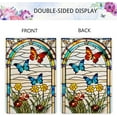 thumbnail image 5 of Spring Summer Butterfly Garden Flag Glass Style Flowers Garden Flag Vertical Double Sided Rustic Farmland Burlap Yard Lawn Outdoor Decor 12.5x18", 5 of 6